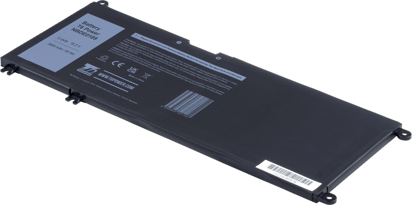 Baterie T6 Power Dell Inspiron 7778, 7779, 7573, 7577, Latitude 3380, 3685mAh, 56Wh, 4celule, Li-pol