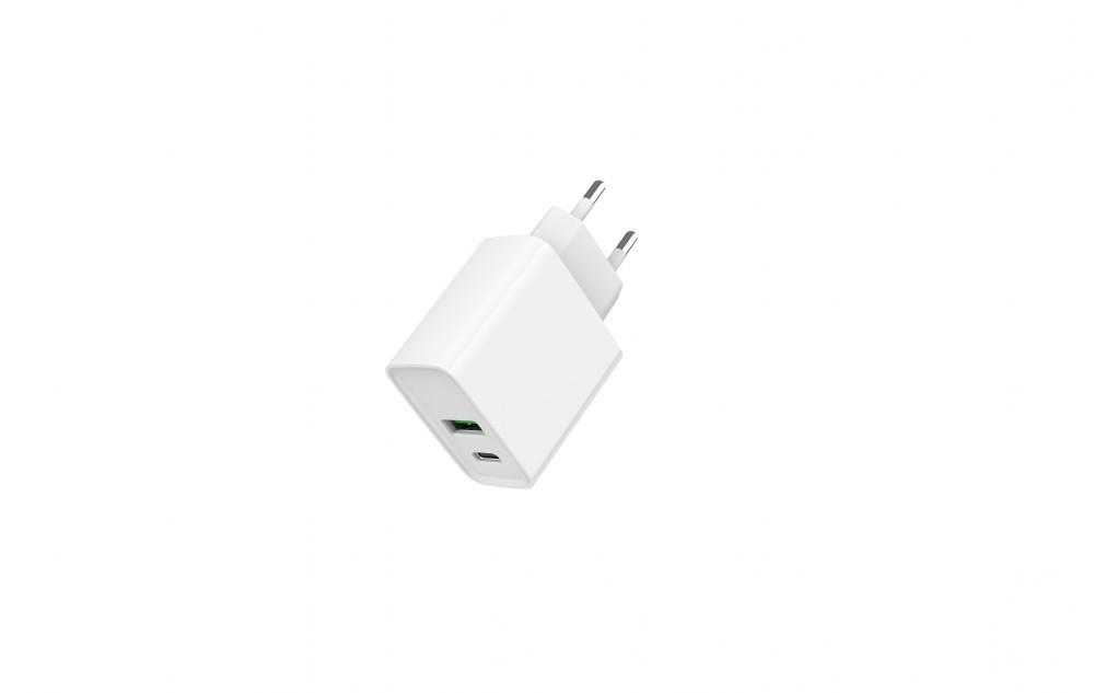 Incarcator GEMBIRD PD USB-A USB C 20W alb
