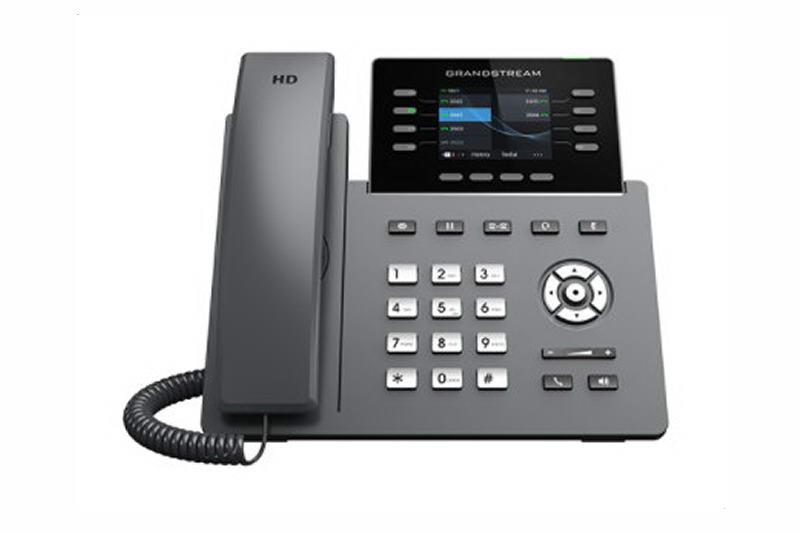 Telefon SIP Grandstream GRP2624, afișaj TFT cu bară de 2,8", 12 conturi SIP, 4 panouri frontale, 2x1Gb, WiFi, BT