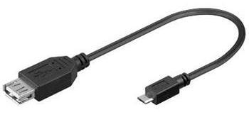 Reducere cablu USB PremCordA/femă-MicroUSB/mascul20cmOTG