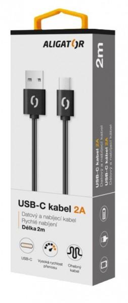 ALIGATOR Cablu de date 2A USB-C 2 m negru