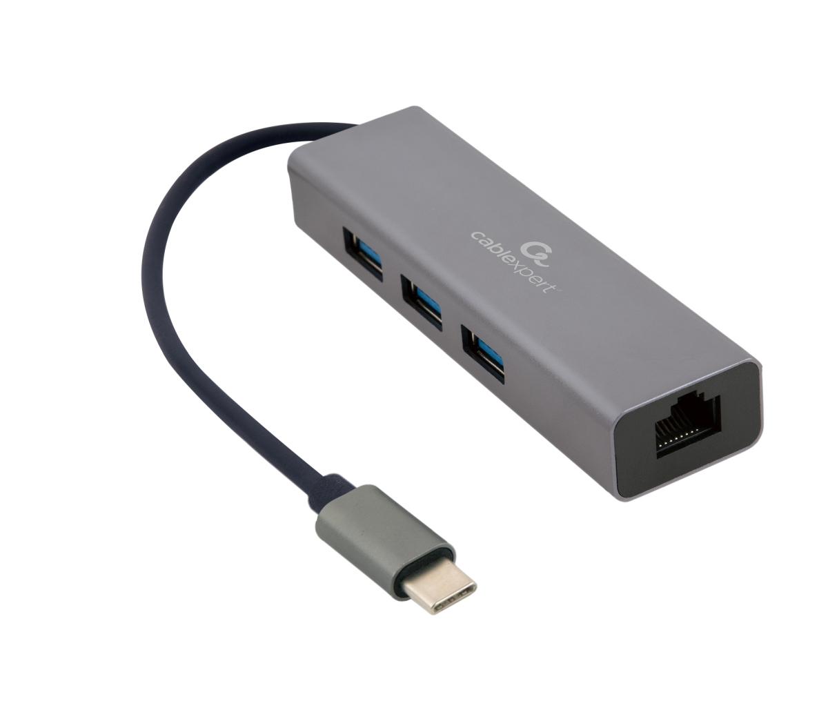 Adaptor Gembird USB-C GBit + 3x USB 3.1