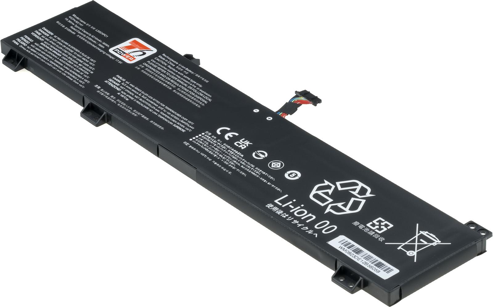 Baterie T6 Power Lenovo Legion 5-15ACH6, 5-15ITH6, 5 Pro 16ITH6, 5210mAh, 80Wh, 4 celule, Li-poli