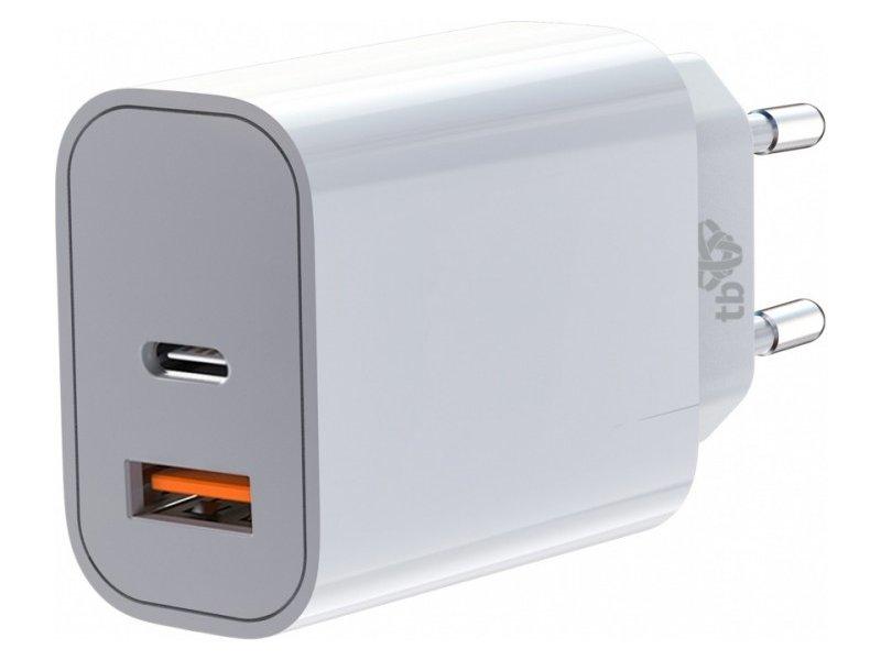 Incarcator TB USB-C + USB-A 2x3A alb