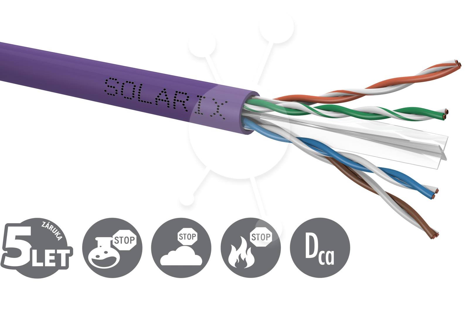 Cablu de instalare Solarix CAT6 UTP LSOH Dca-s2,d2,a1 500m/rolă SXKD-6-UTP-LSOH