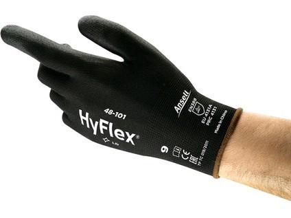 Mănuși acoperite ANSELL HYFLEX 48-101, negre, mărimea 08