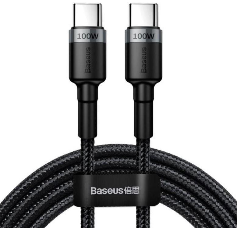 Cablu de date Baseus Cafule USB-C PD2.0 100W 2m 20V 5A gri-negru