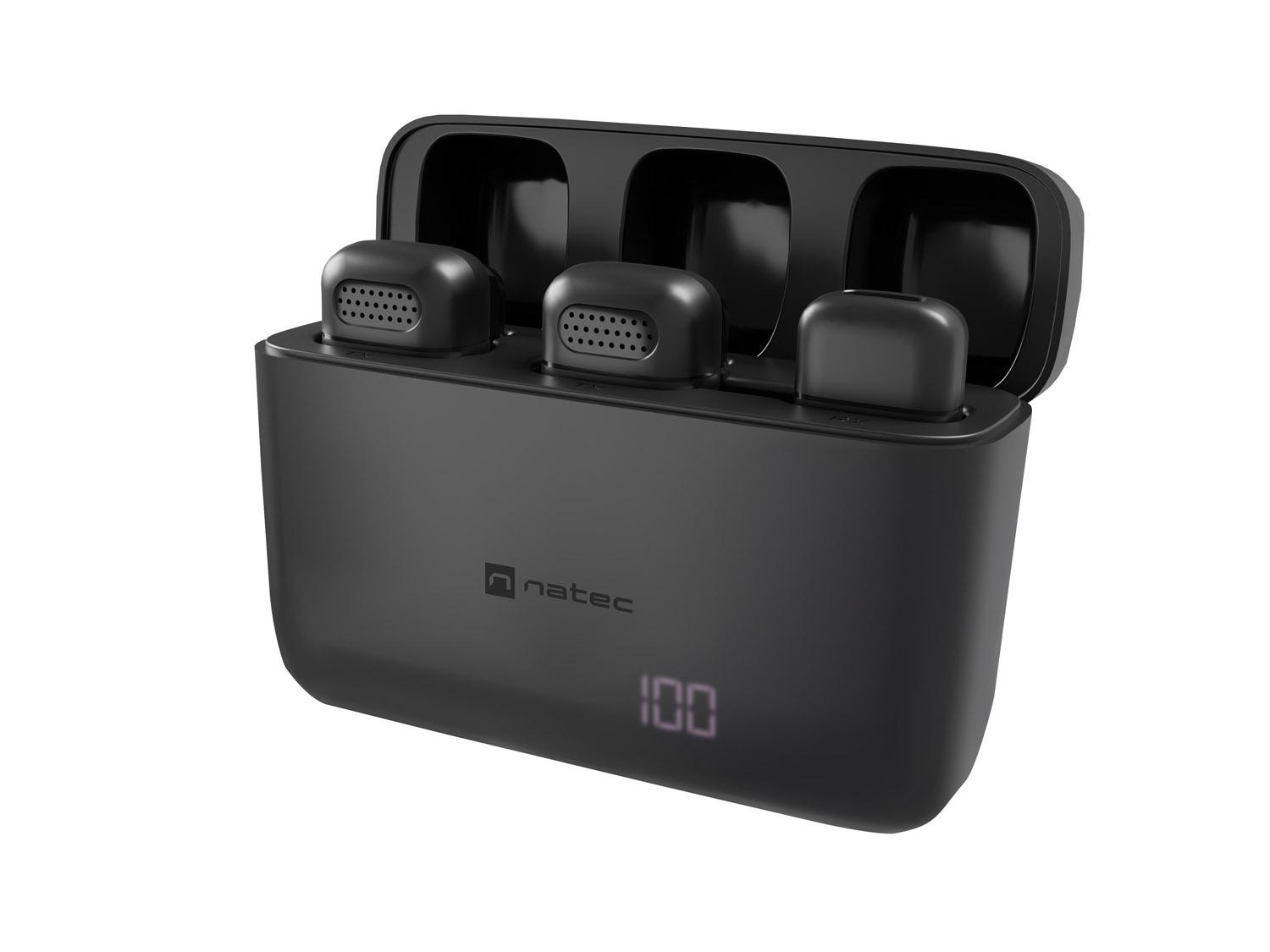 Microfon mobil wireless Natec HOPPER LAVALIER USB-C, 2 buc.