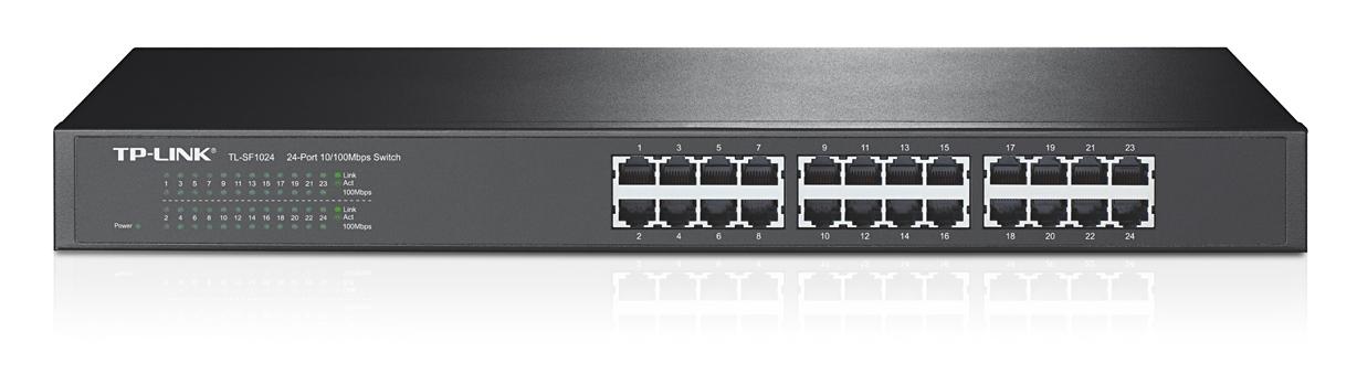 Switch TP-Link TL-SF1024 cu 24 de porturi 10/100Mb, montabil în rack