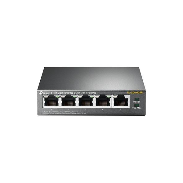 Switch desktop TP-Link TL-SG1005P 5xGb (4xPOE) 65W, din oțel