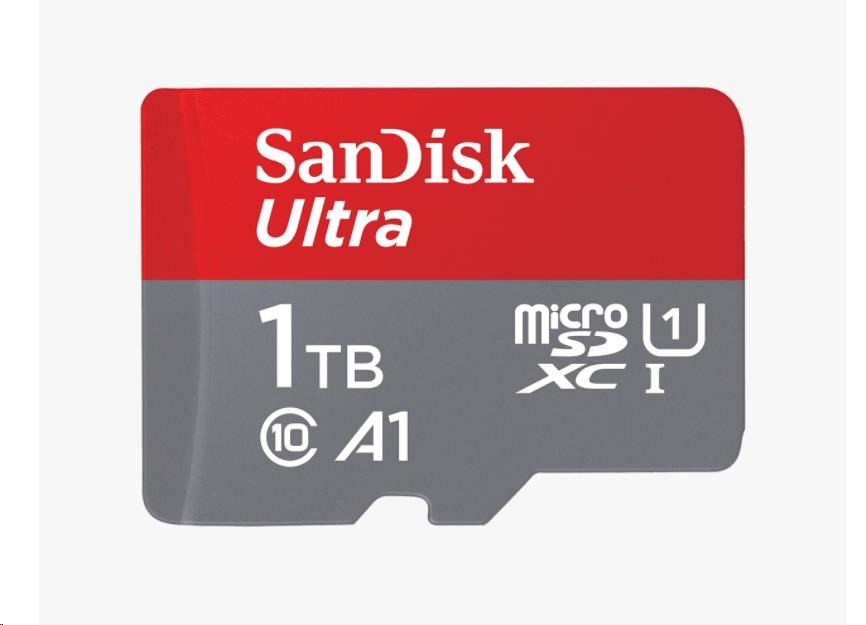 Placă SanDisk MicroSDXC 1TB Ultra (120 MB/s, A1 Class 10 UHS-I, Android) + adaptor