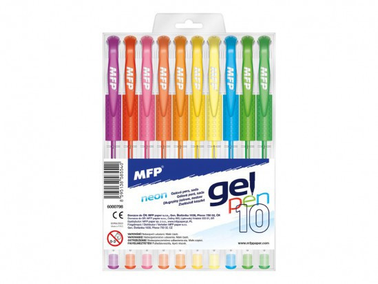Pixuri cu gel MFP Neon GN1038 0,8mm set de 10 culori