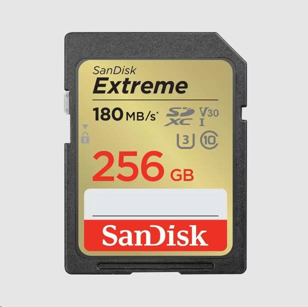 Card SanDisk SDXC 256GB Extreme (190 MB/s Clasa 10, UHS-I U3 V30)