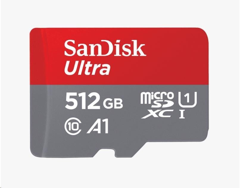 Card SanDisk MicroSDXC 512GB Ultra (150 MB/s, A1 Class 10 UHS-I) Adaptor
