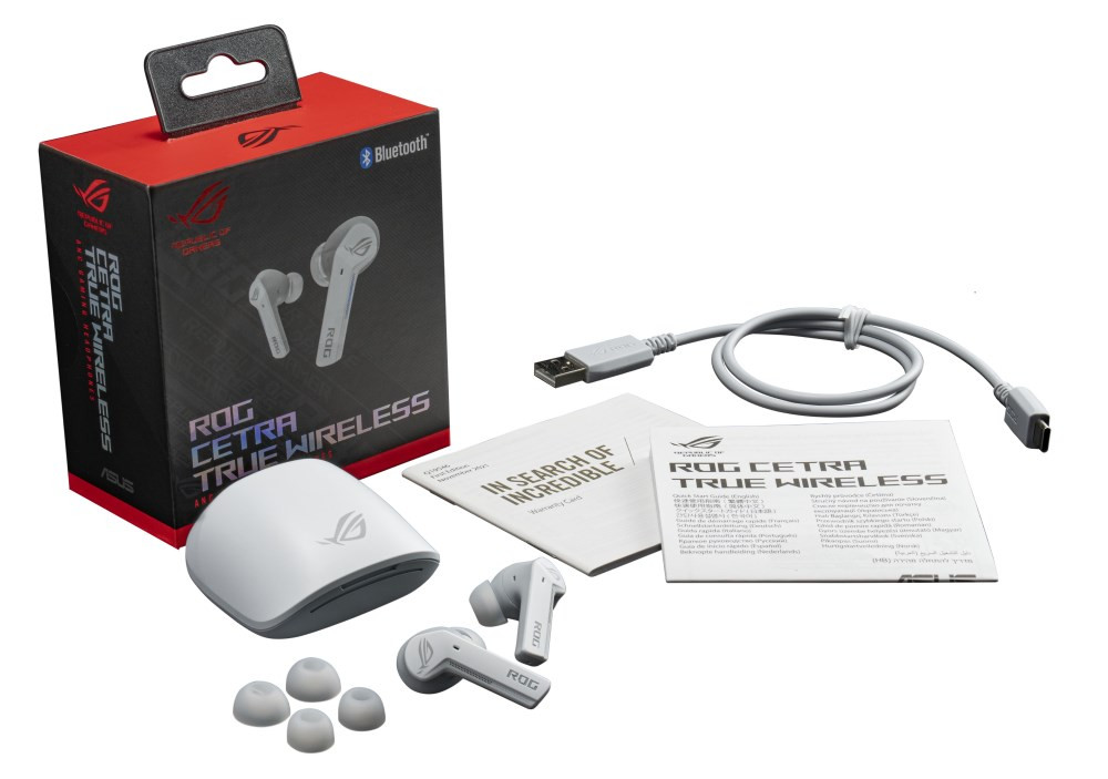 Căști ASUS ROG CETRA TRUE WIRELESS, Bluetooth, alb | TonerPartner.ro